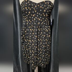 Keds Black Dress with Floral Pattern